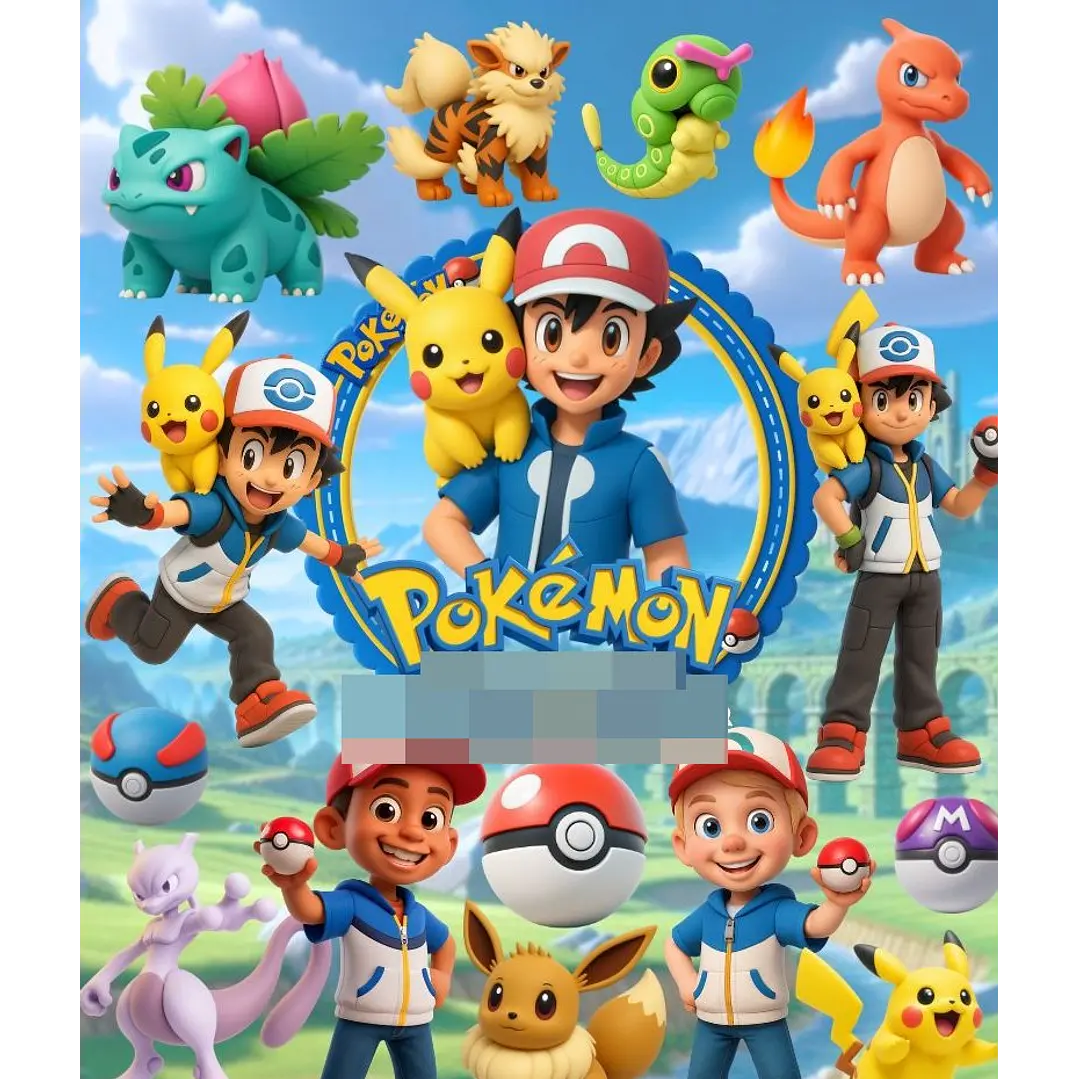 Kit Digital Pokemon II 3D Arquivos em Png 1