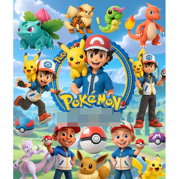 Kit Digital Pokemon II 3D Arquivos em Png 1