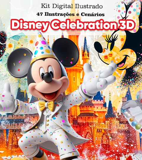 Kit Digital Disney Celebration Arquivos em Png