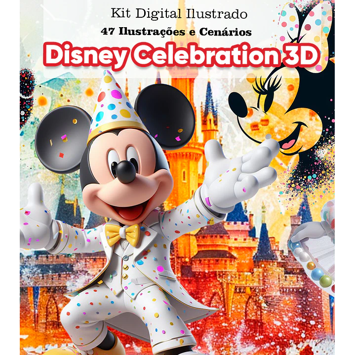 Kit Digital Disney Celebration Arquivos em Png 1