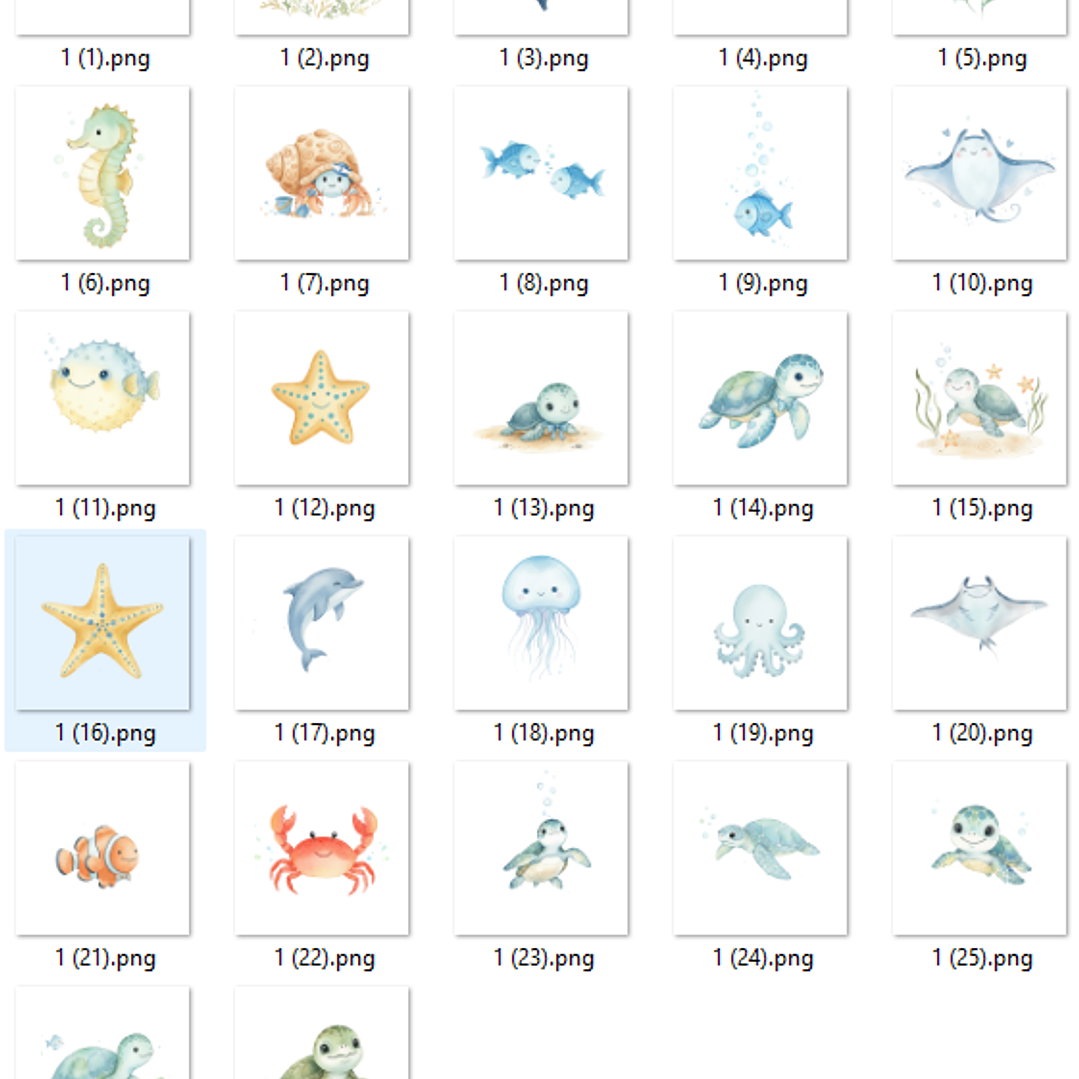 Kit Digital Fundo do Mar Tartaruga Arquivos em Png 2
