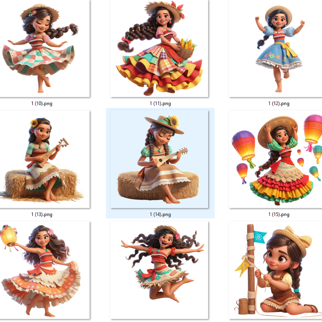 Kit Digital Moana Festa Junina Arquivos em Png 4