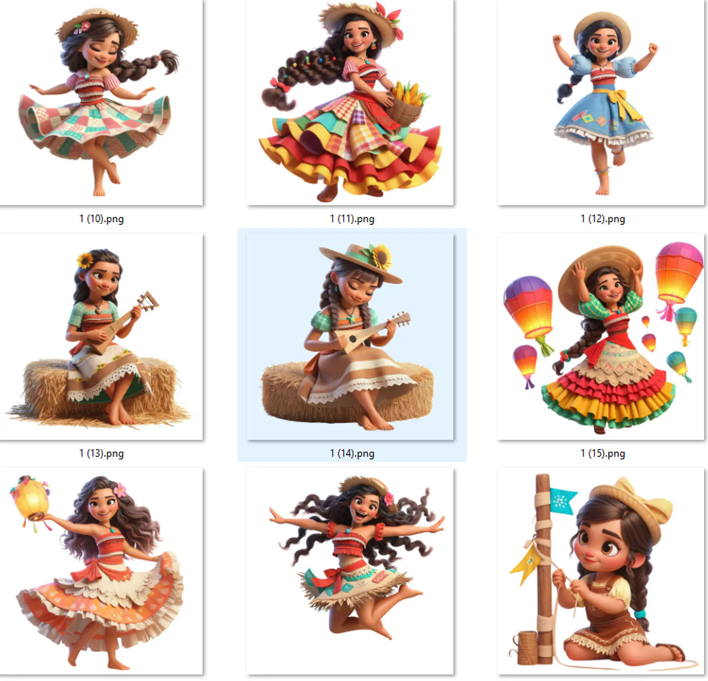 Kit Digital Moana Festa Junina Arquivos em Png 4