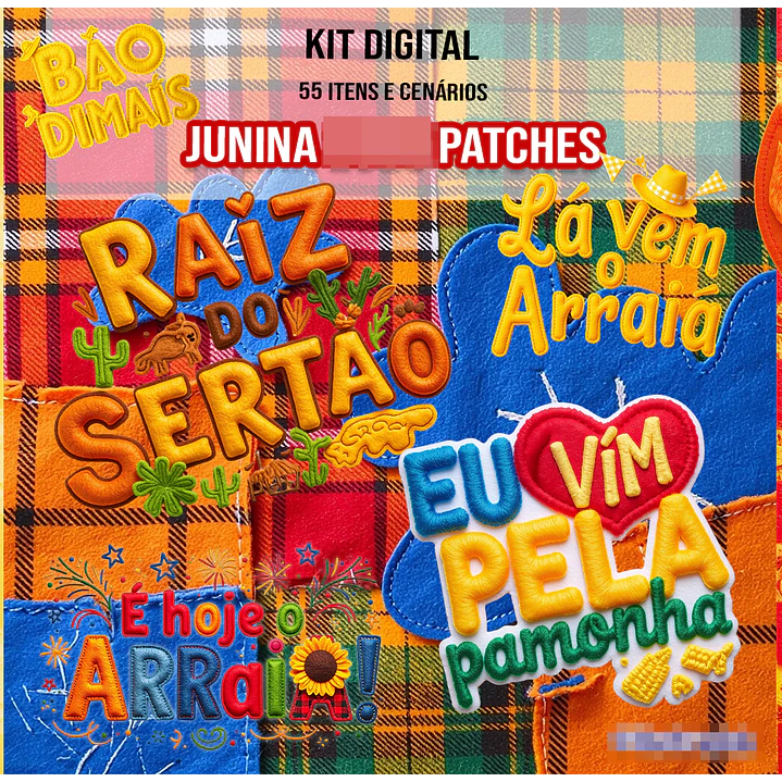 Kit Digital Lettering Frases Festa Junina Arquivos em Png 1