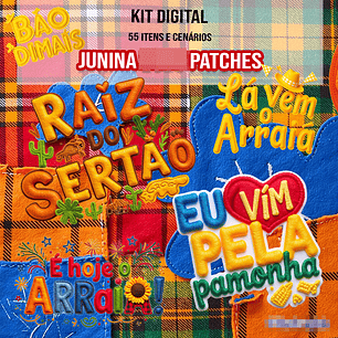 Kit Digital Lettering Frases Festa Junina Arquivos em Png