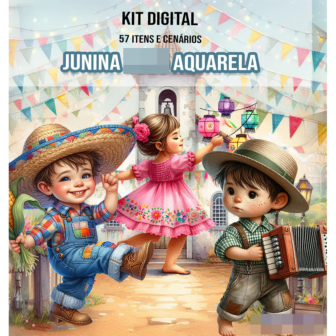 Kit Digital Festa Junina Vintage Arquivos em Png 1