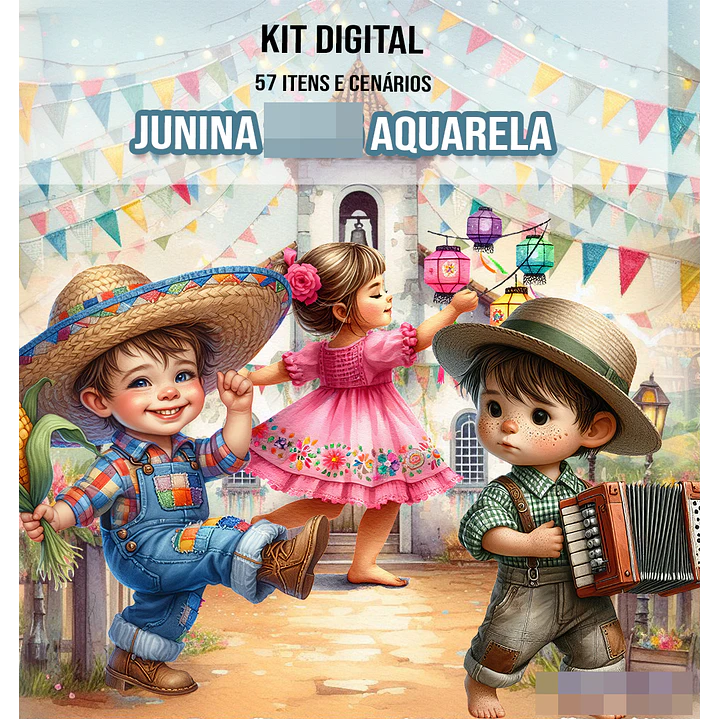 Kit Digital Festa Junina Vintage Arquivos em Png 1