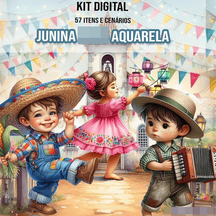 Kit Digital Festa Junina Vintage Arquivos em Png 1