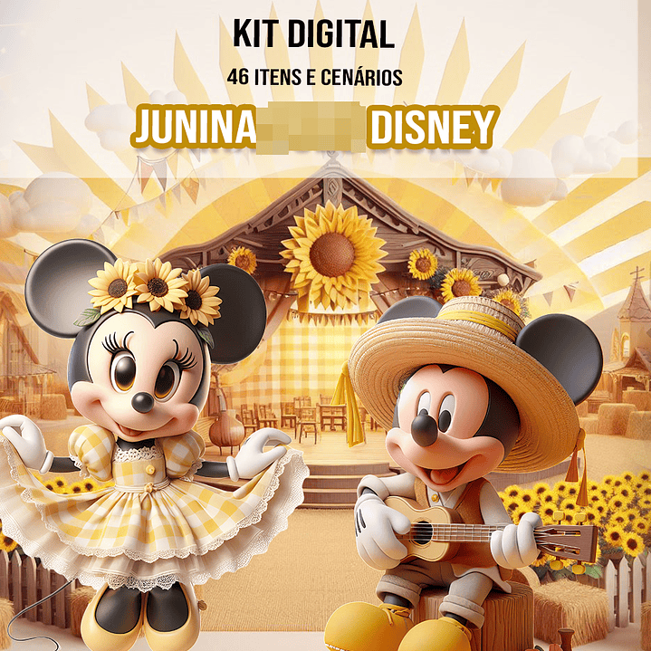 Kit Digital Festa Junina Disney Arquivos em Png 1