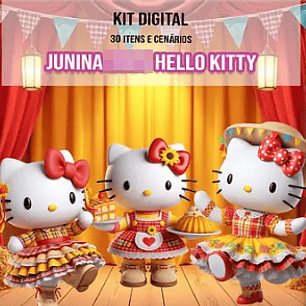 Kit Digital Festa Junina Hello Kitty Arquivos em Png