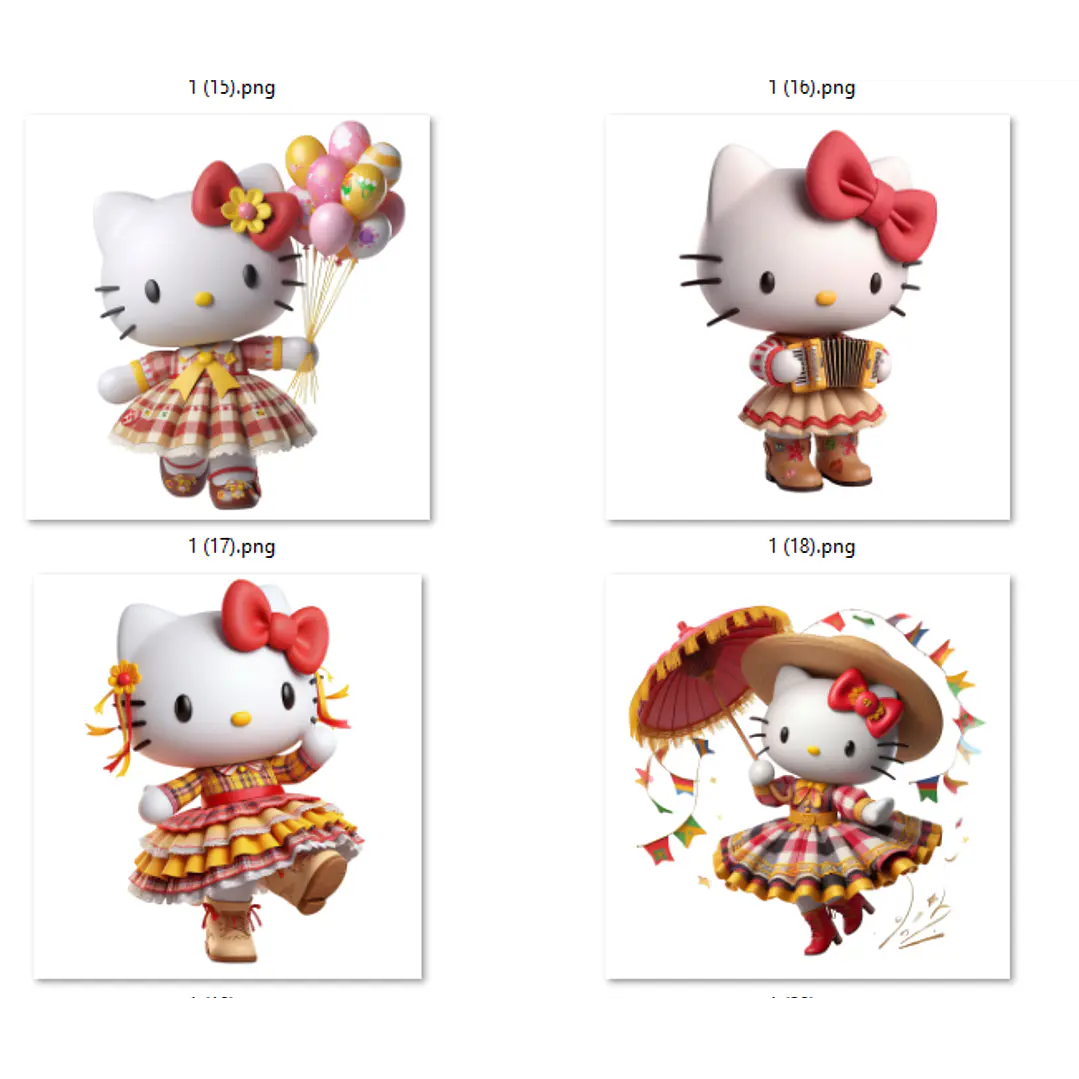 Kit Digital Festa Junina Hello Kitty Arquivos em Png 2