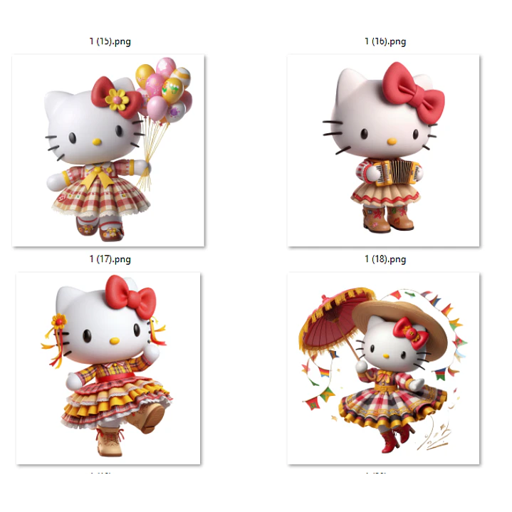 Kit Digital Festa Junina Hello Kitty Arquivos em Png 2