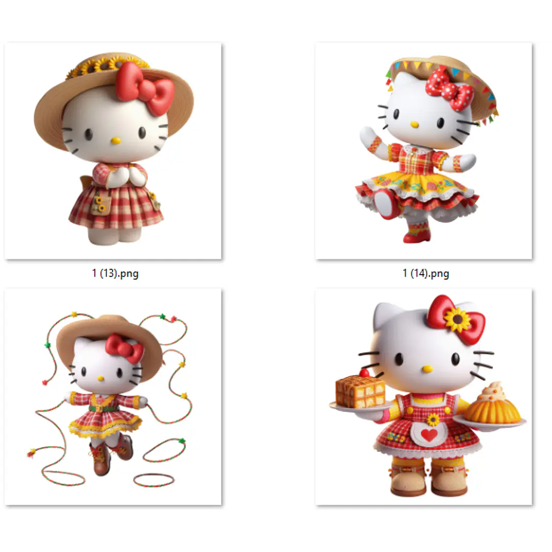 Kit Digital Festa Junina Hello Kitty Arquivos em Png 3