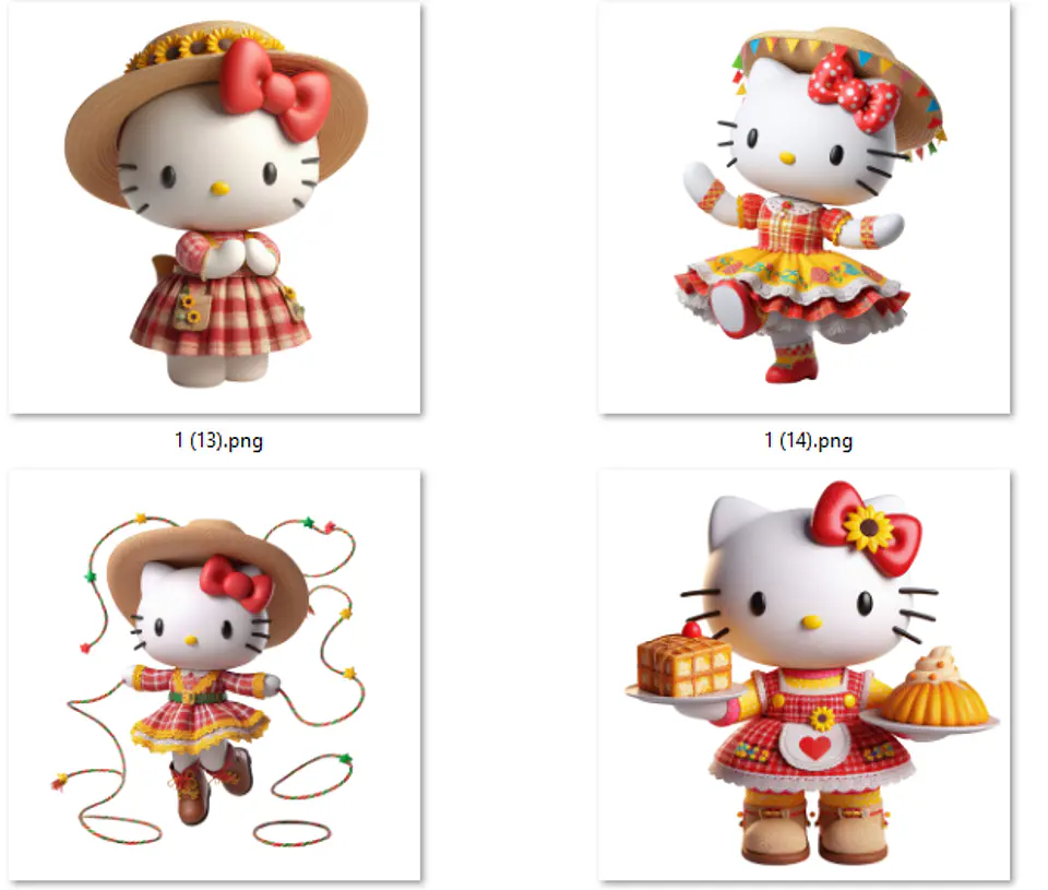 Kit Digital Festa Junina Hello Kitty Arquivos em Png 3