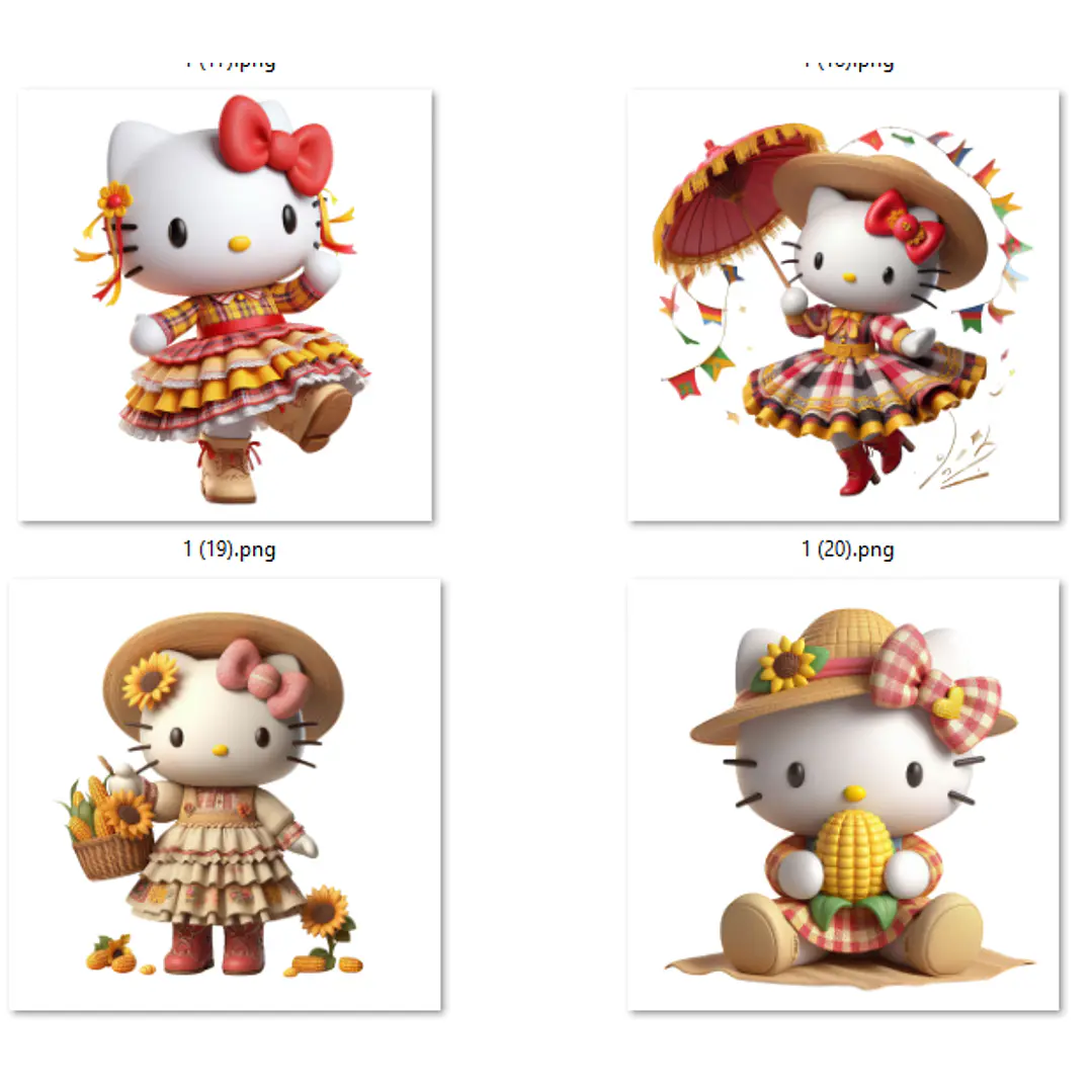 Kit Digital Festa Junina Hello Kitty Arquivos em Png 4