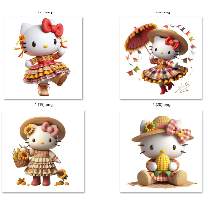 Kit Digital Festa Junina Hello Kitty Arquivos em Png 4