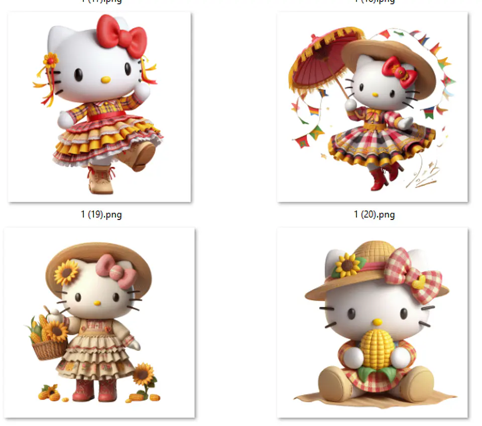 Kit Digital Festa Junina Hello Kitty Arquivos em Png 4