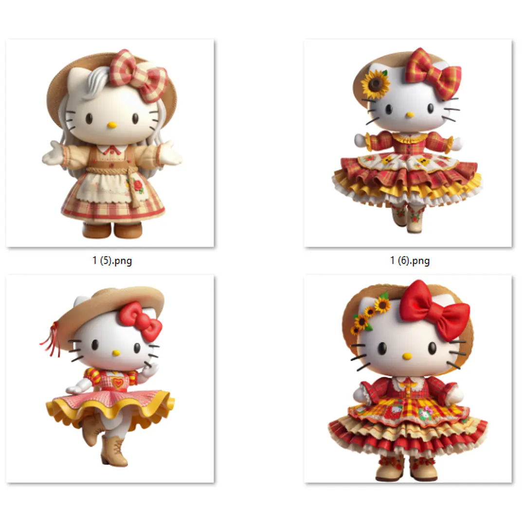 Kit Digital Festa Junina Hello Kitty Arquivos em Png 6