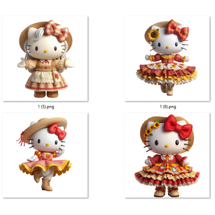 Kit Digital Festa Junina Hello Kitty Arquivos em Png 6