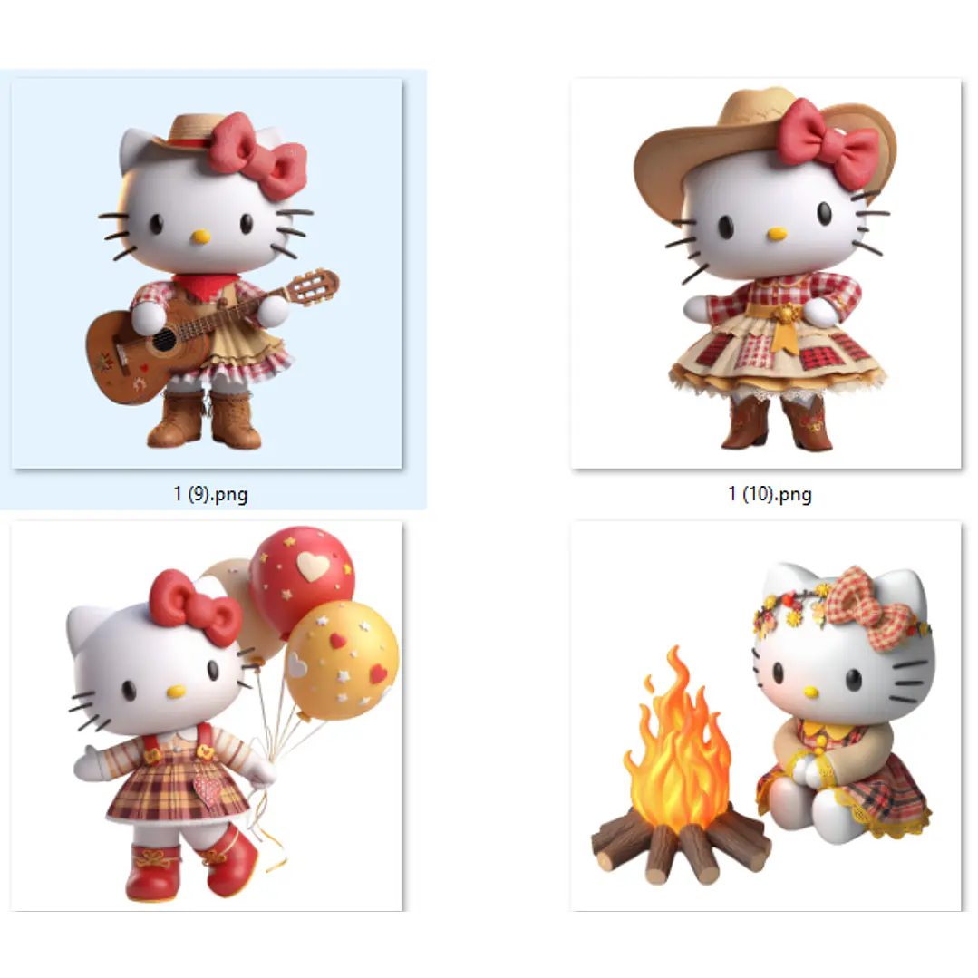 Kit Digital Festa Junina Hello Kitty Arquivos em Png 7