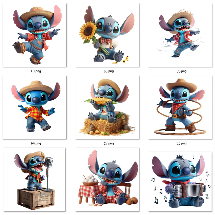 Kit Digital Festa Junina Stitch Arquivos em Png 2