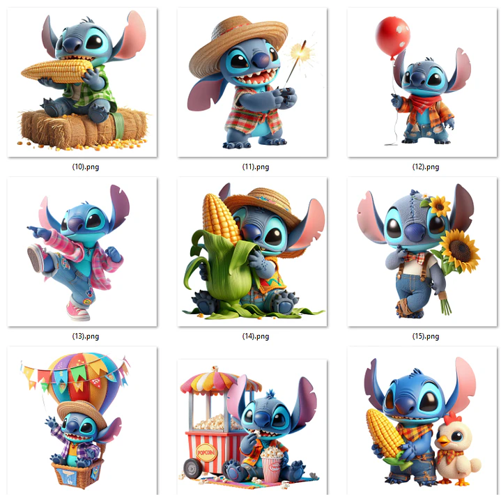 Kit Digital Festa Junina Stitch Arquivos em Png 3