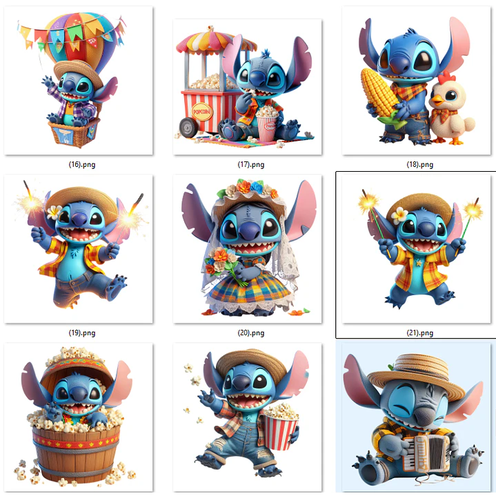 Kit Digital Festa Junina Stitch Arquivos em Png 4