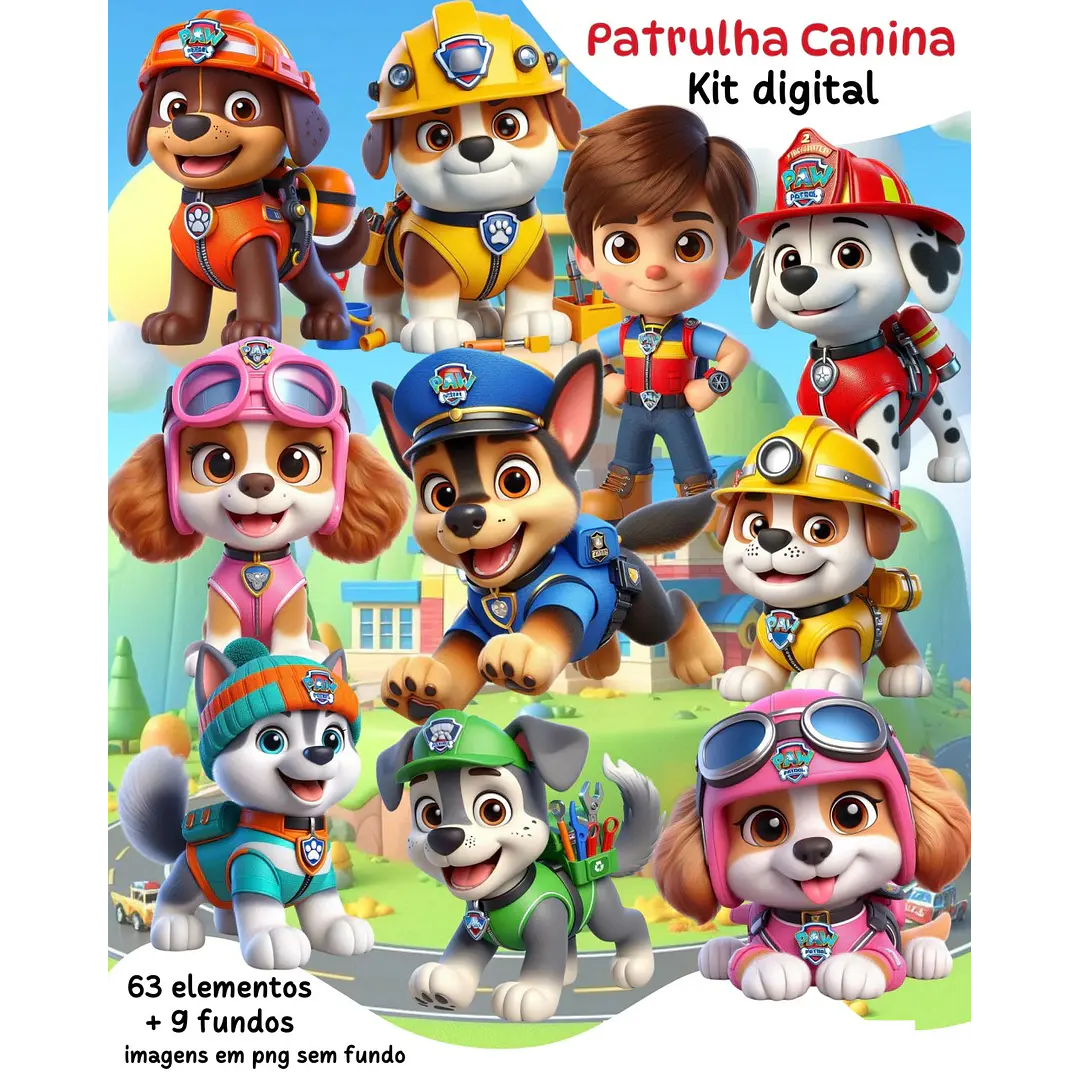 Kit Digital Patrulha Canina Arquivos em Png 1