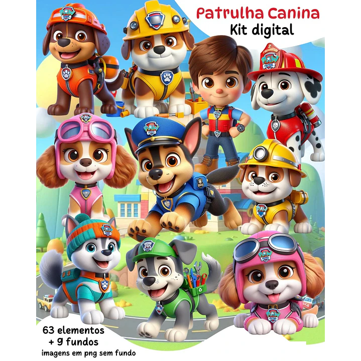 Kit Digital Patrulha Canina Arquivos em Png 1