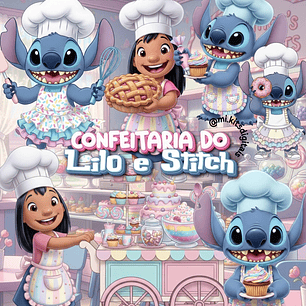 Kit Digital Lilo e Stitch Confeitaria Arquivos em Png