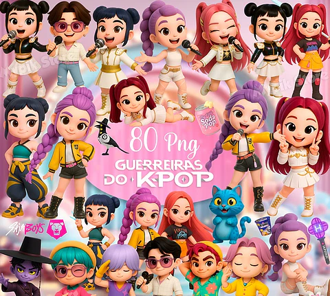 Kit Digital K - Pop Cute Arquivos em Png