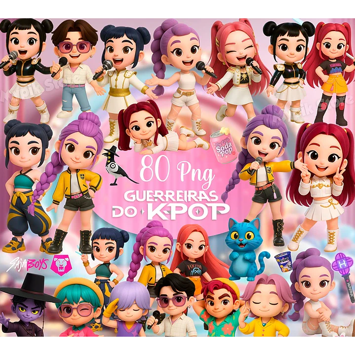Kit Digital K - Pop Cute Arquivos em Png 1