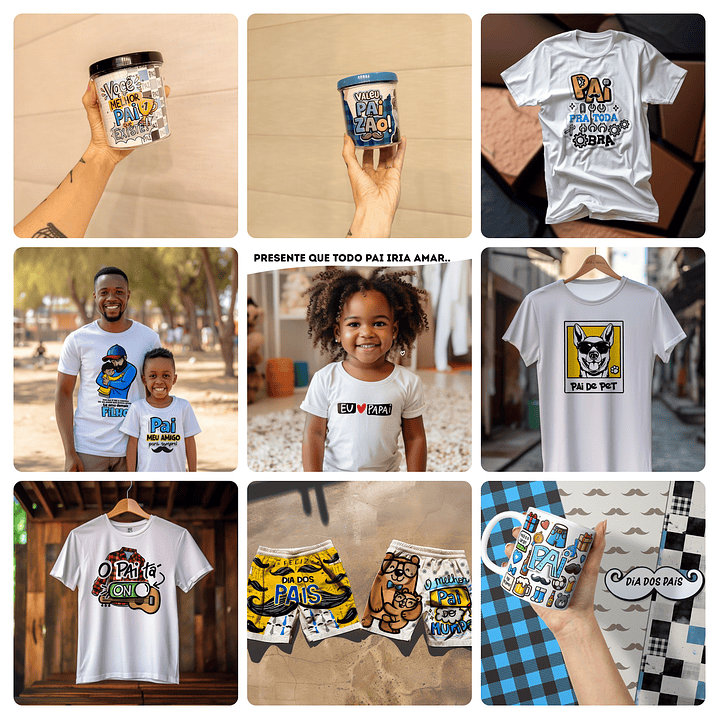 Kit Digital Dia dos Pais Completo Arquivos em Png  4