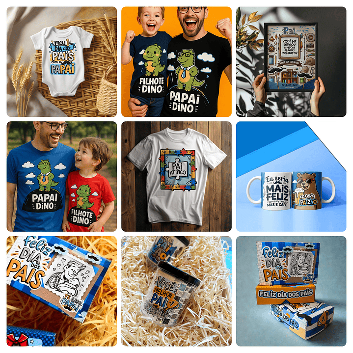 Kit Digital Dia dos Pais Completo Arquivos em Png  7