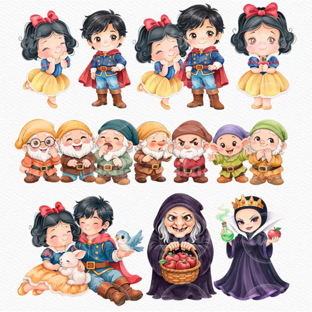 Kit Digital Princesas Era uma Vez Arquivos em Png 3