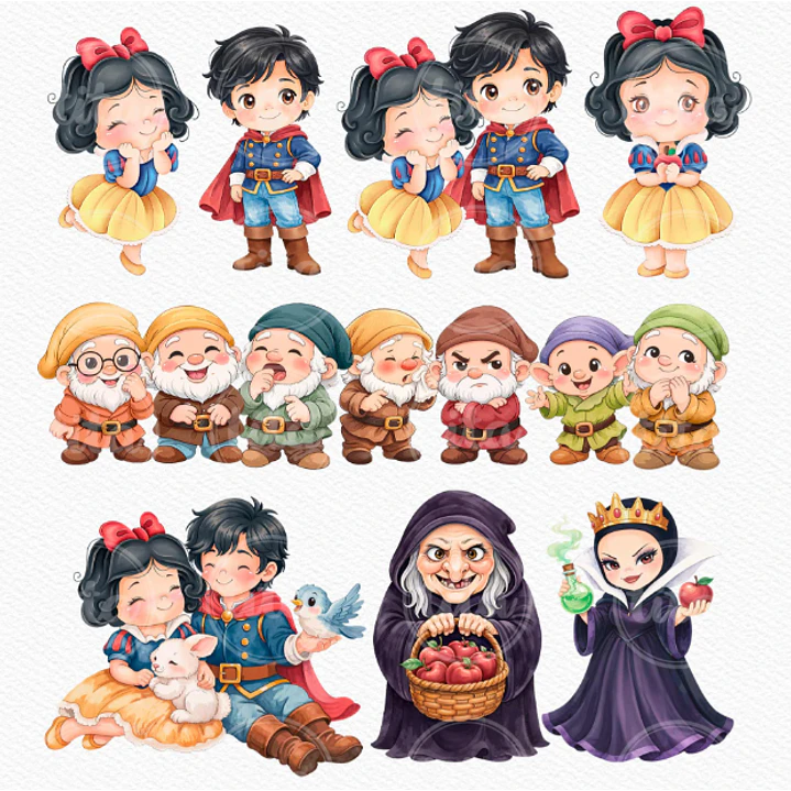 Kit Digital Princesas Era uma Vez Arquivos em Png 3