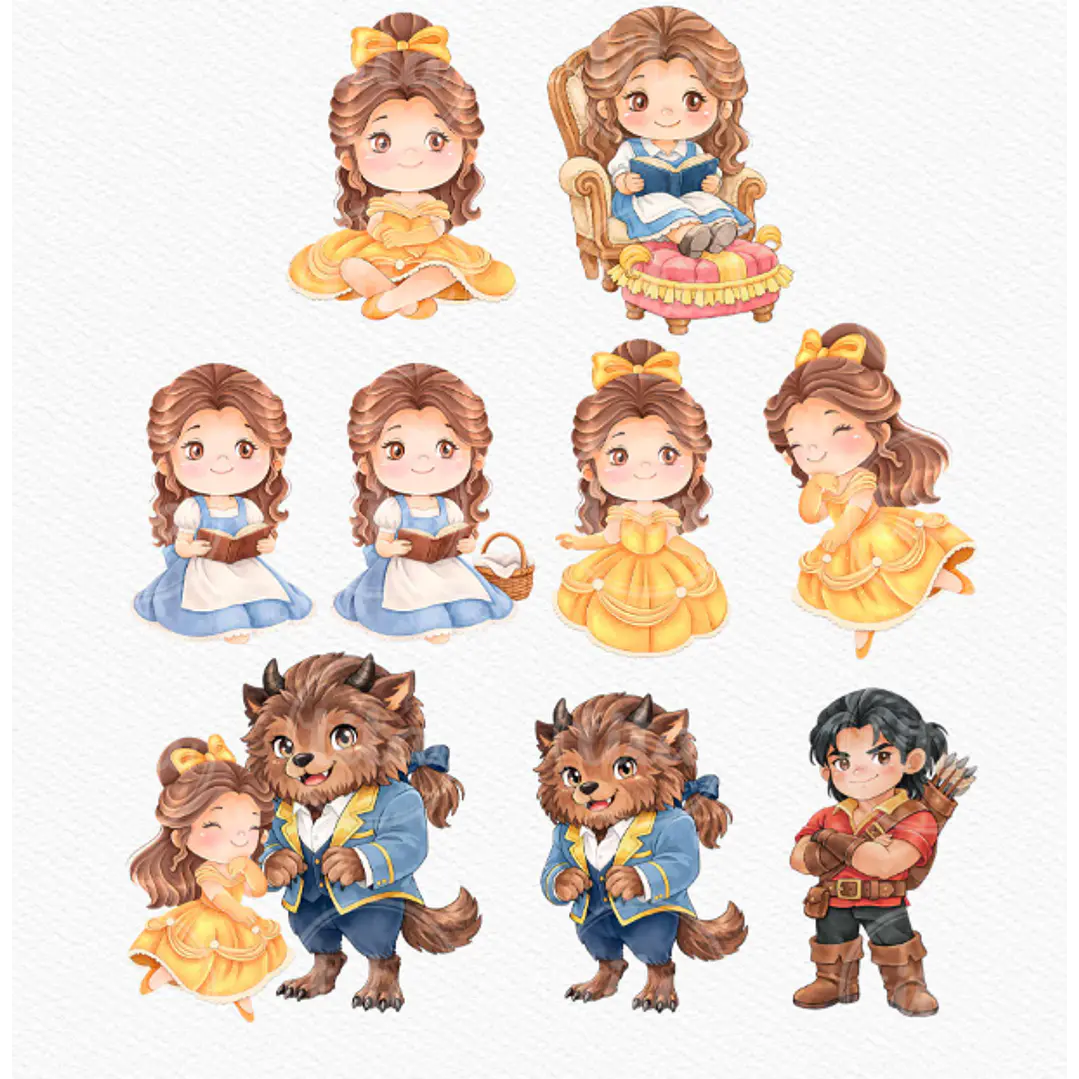 Kit Digital Princesas Era uma Vez Arquivos em Png 6
