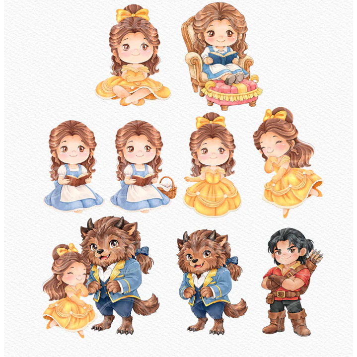 Kit Digital Princesas Era uma Vez Arquivos em Png 6
