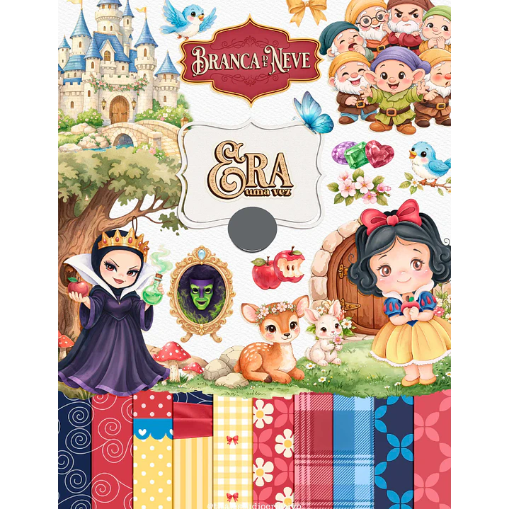 Kit Digital Princesas Era uma Vez Arquivos em Png 1