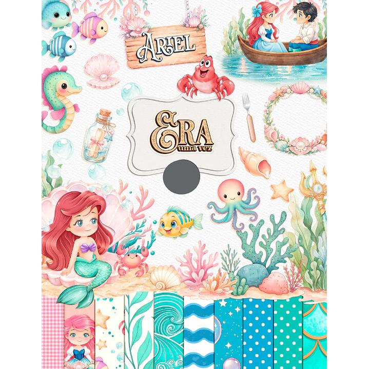 Kit Digital Princesas Era uma Vez Arquivos em Png 12