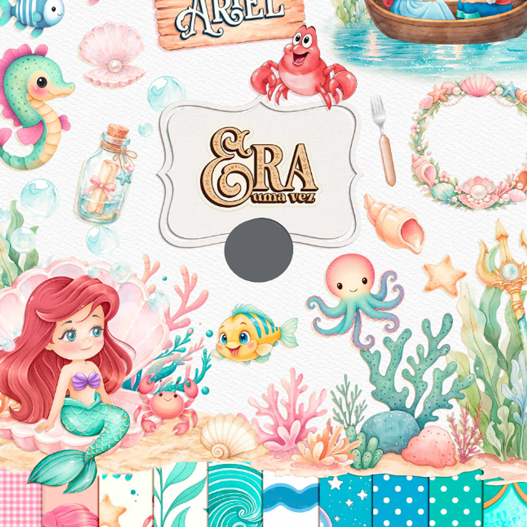 Kit Digital Princesas Era uma Vez Arquivos em Png 12