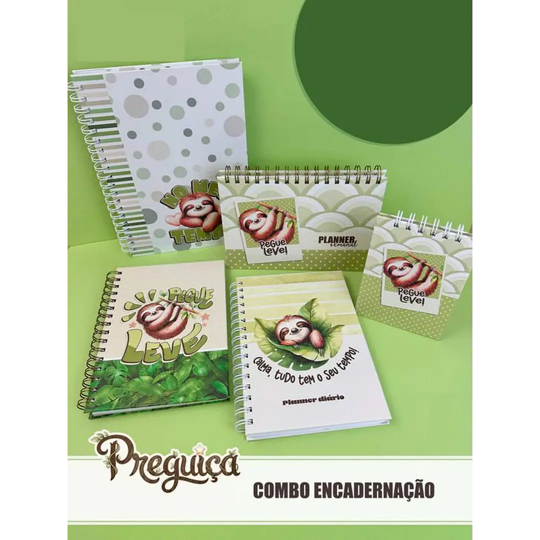 Kit Digital Combo Bicho Priguiça + Encadernação Arquivos em Png  2
