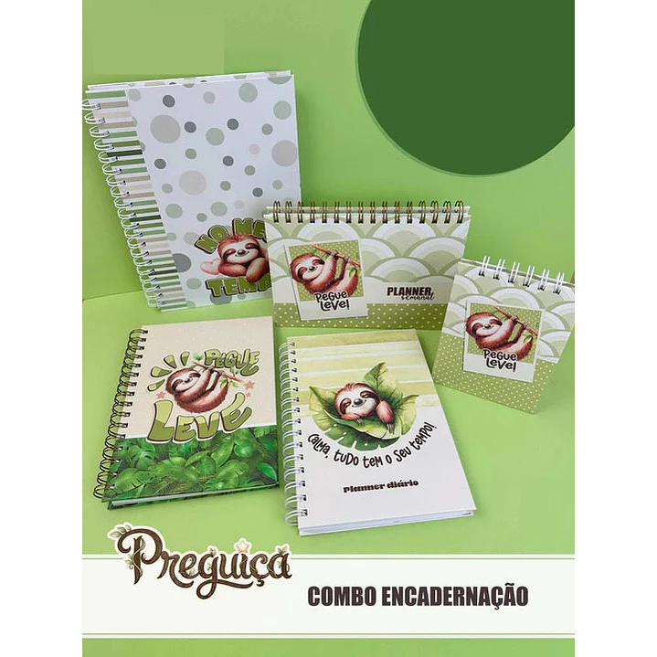 Kit Digital Combo Bicho Priguiça + Encadernação Arquivos em Png  2