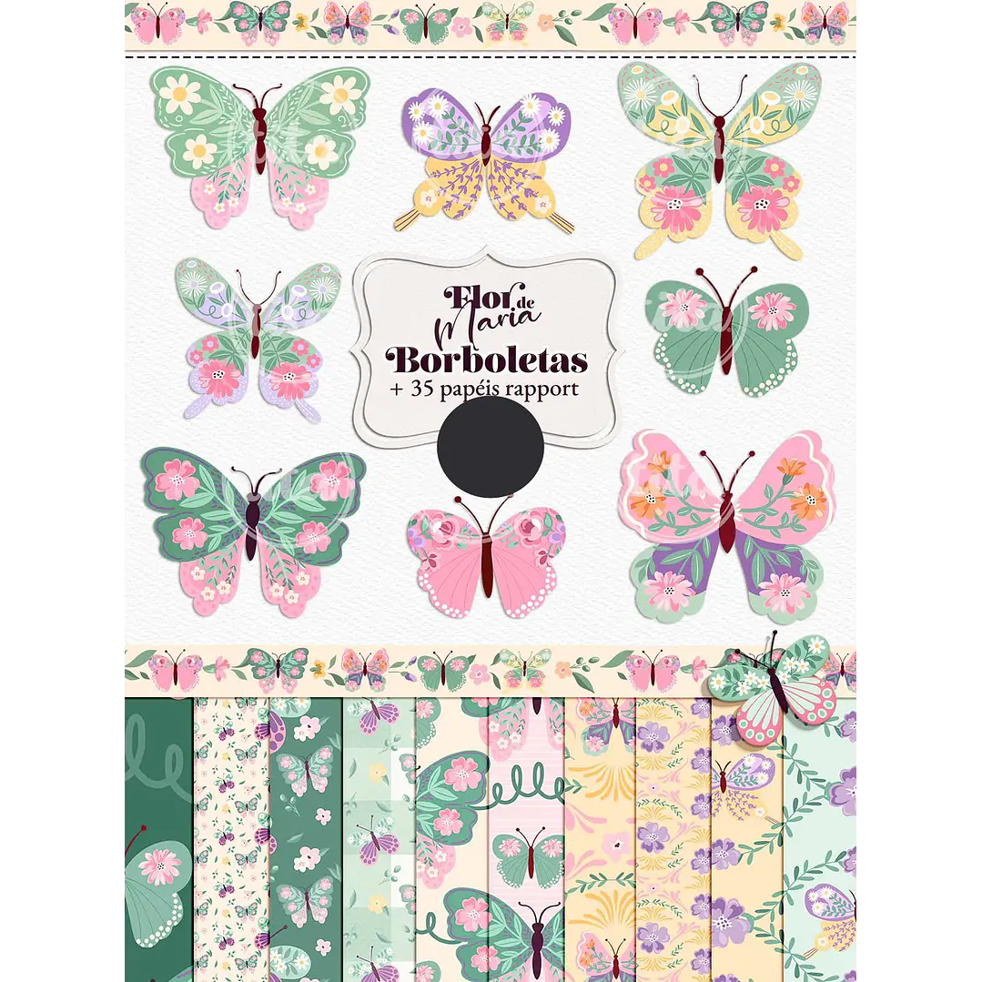 Kit Digital Combo Flor de Maria + Encadernação Arquivos em Png  4