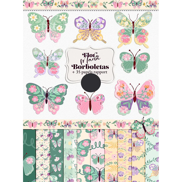 Kit Digital Combo Flor de Maria + Encadernação Arquivos em Png  4