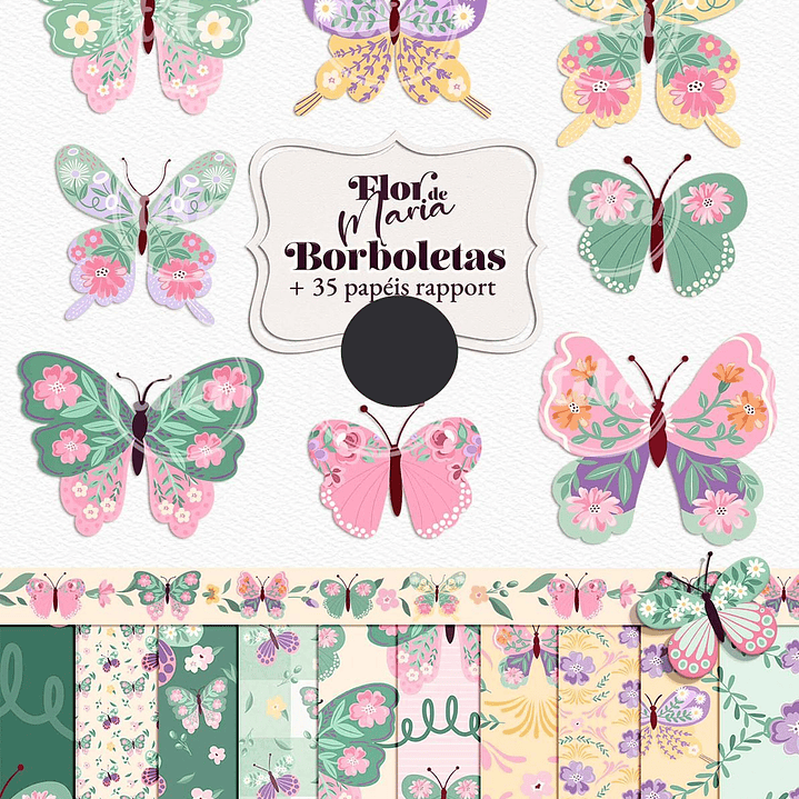 Kit Digital Combo Flor de Maria + Encadernação Arquivos em Png  4