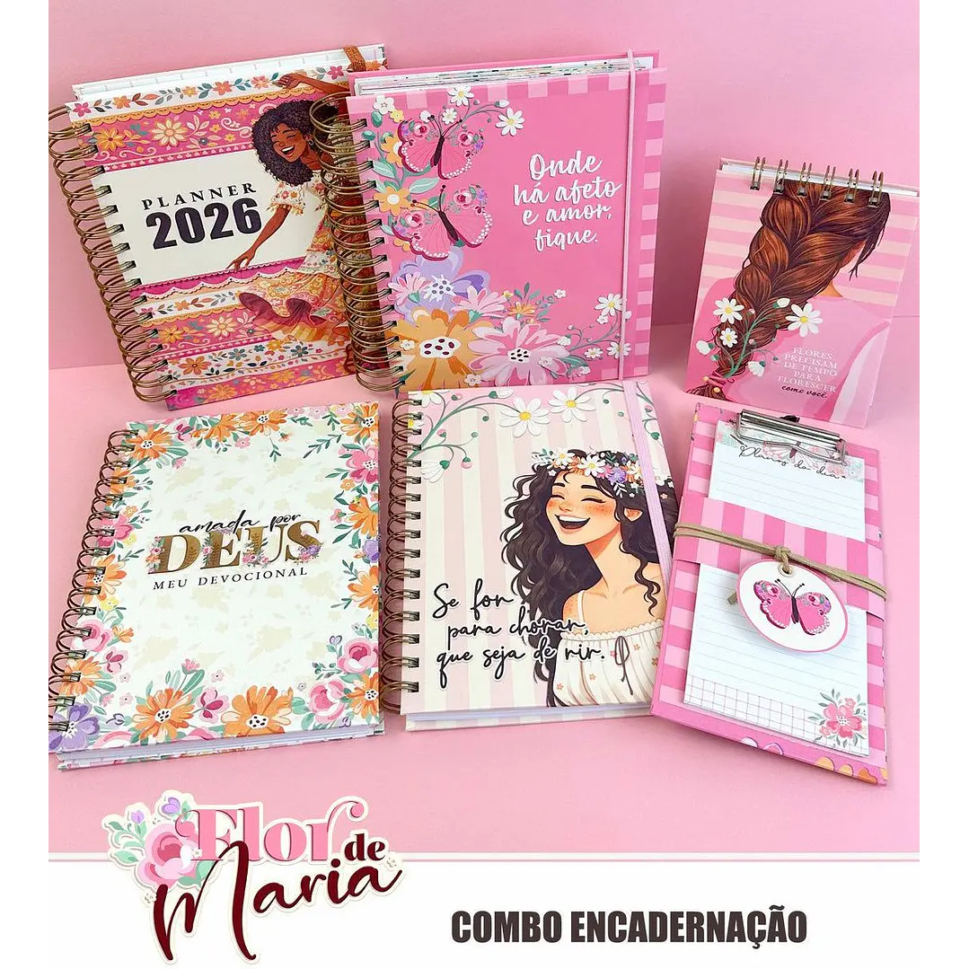 Kit Digital Combo Flor de Maria + Encadernação Arquivos em Png  6