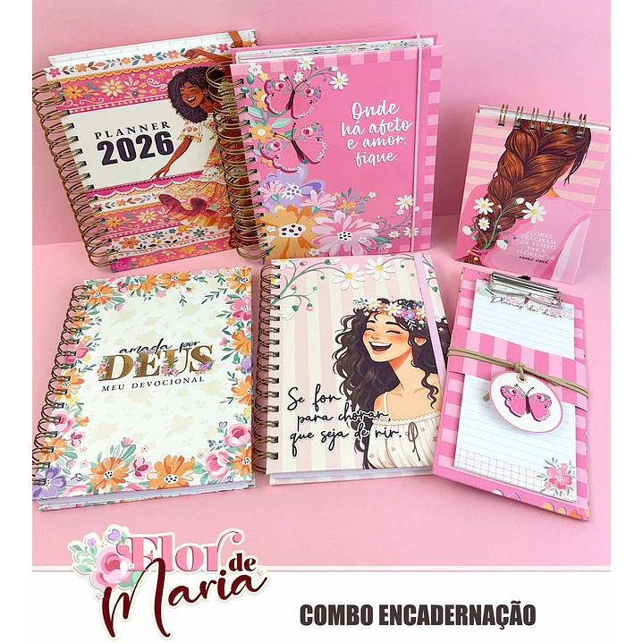 Kit Digital Combo Flor de Maria + Encadernação Arquivos em Png  6