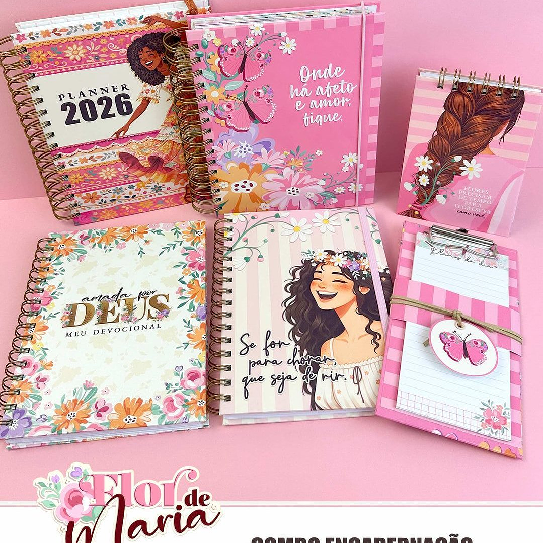 Kit Digital Combo Flor de Maria + Encadernação Arquivos em Png  6