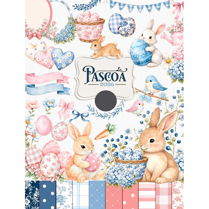 Kit Digital Mega combo Páscoa Cristã e Coelhinhos e Printables Aquarelado Arquivos em Png 2
